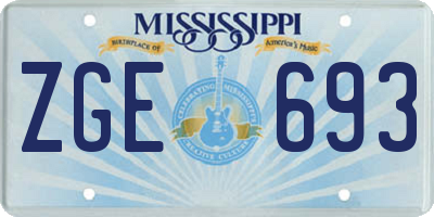 MS license plate ZGE693