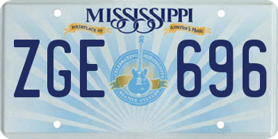 MS license plate ZGE696