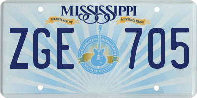 MS license plate ZGE705
