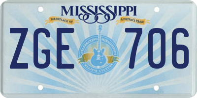 MS license plate ZGE706