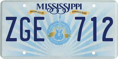 MS license plate ZGE712