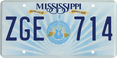MS license plate ZGE714
