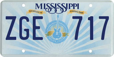 MS license plate ZGE717