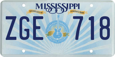 MS license plate ZGE718