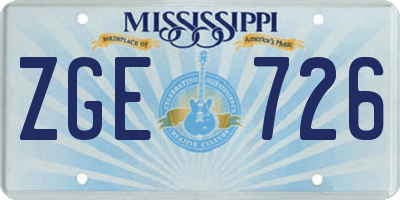 MS license plate ZGE726