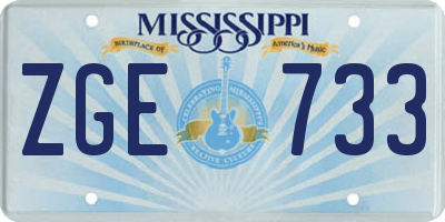 MS license plate ZGE733