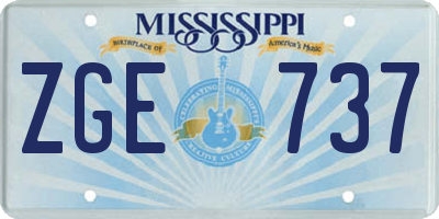 MS license plate ZGE737