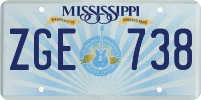 MS license plate ZGE738
