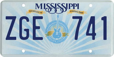 MS license plate ZGE741