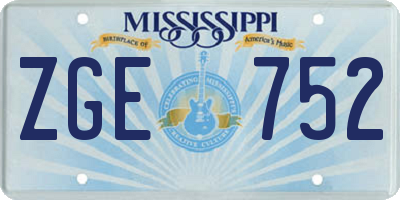 MS license plate ZGE752