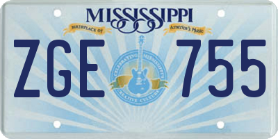 MS license plate ZGE755