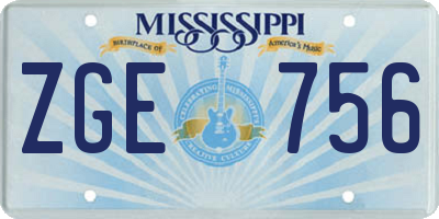 MS license plate ZGE756