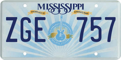MS license plate ZGE757