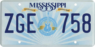 MS license plate ZGE758