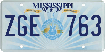 MS license plate ZGE763