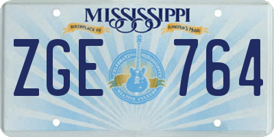 MS license plate ZGE764