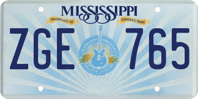 MS license plate ZGE765
