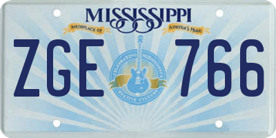 MS license plate ZGE766