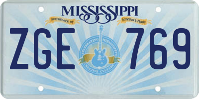 MS license plate ZGE769