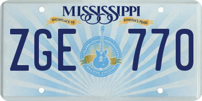 MS license plate ZGE770