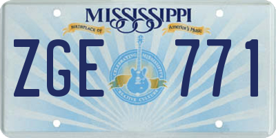 MS license plate ZGE771