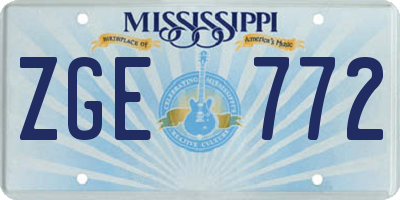 MS license plate ZGE772