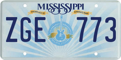 MS license plate ZGE773