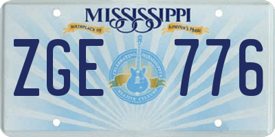 MS license plate ZGE776