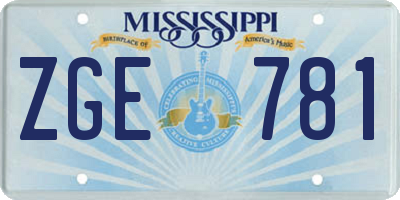 MS license plate ZGE781