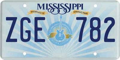 MS license plate ZGE782