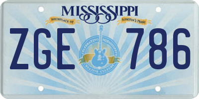 MS license plate ZGE786