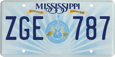 MS license plate ZGE787