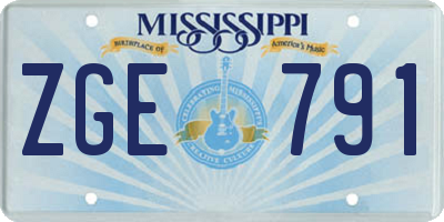 MS license plate ZGE791