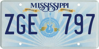 MS license plate ZGE797