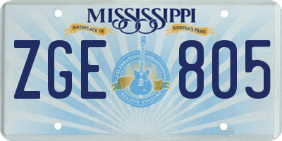 MS license plate ZGE805