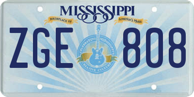 MS license plate ZGE808