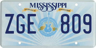 MS license plate ZGE809