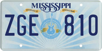 MS license plate ZGE810
