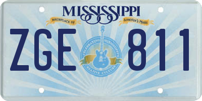 MS license plate ZGE811