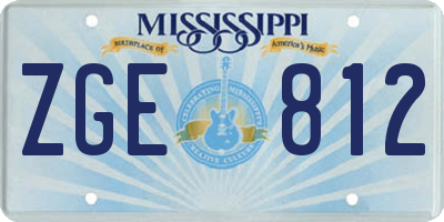 MS license plate ZGE812