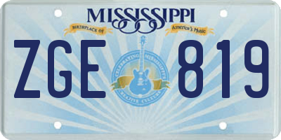 MS license plate ZGE819