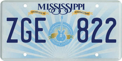 MS license plate ZGE822
