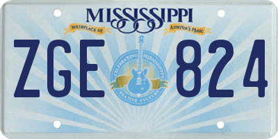 MS license plate ZGE824