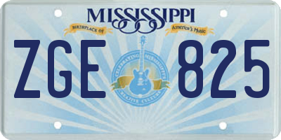MS license plate ZGE825