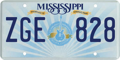 MS license plate ZGE828