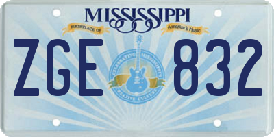 MS license plate ZGE832