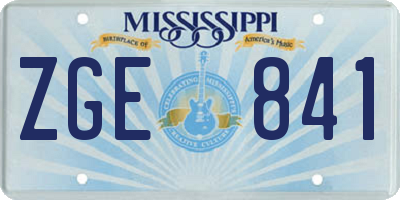 MS license plate ZGE841
