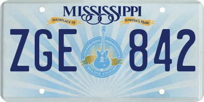 MS license plate ZGE842