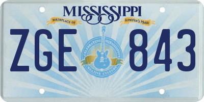 MS license plate ZGE843