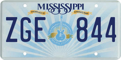 MS license plate ZGE844